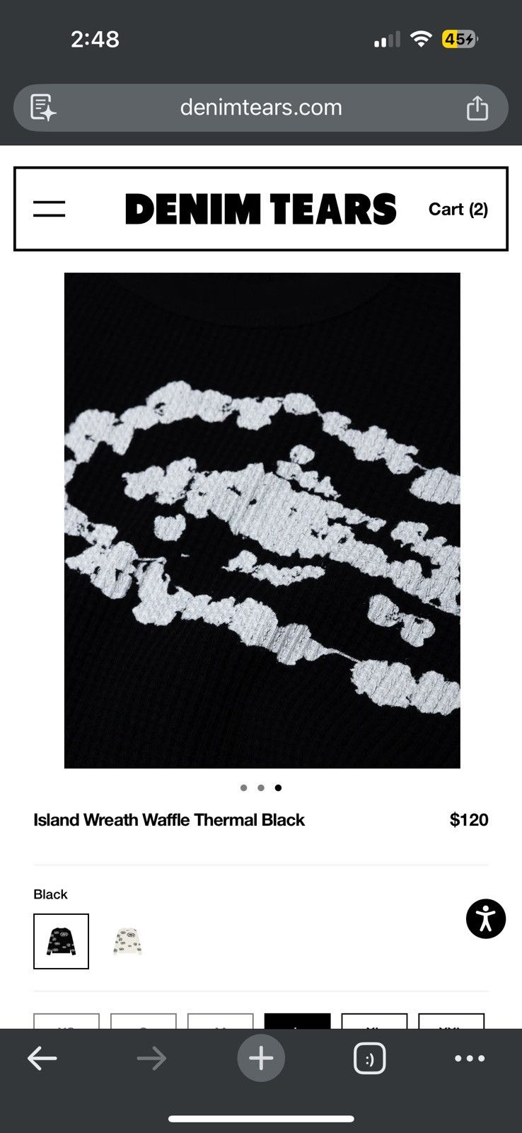 Corteiz Cortiez Denim Tears Island Wreath Waffle Thermal B - Black - Size XL - View 7