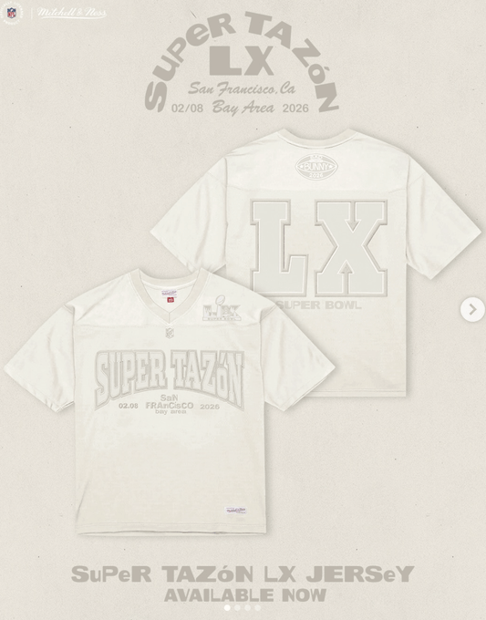 Mitchell & Ness Mitchell Ness Mitchell Ness Bad Bunny X Super Tazo - White - Size L - Back View