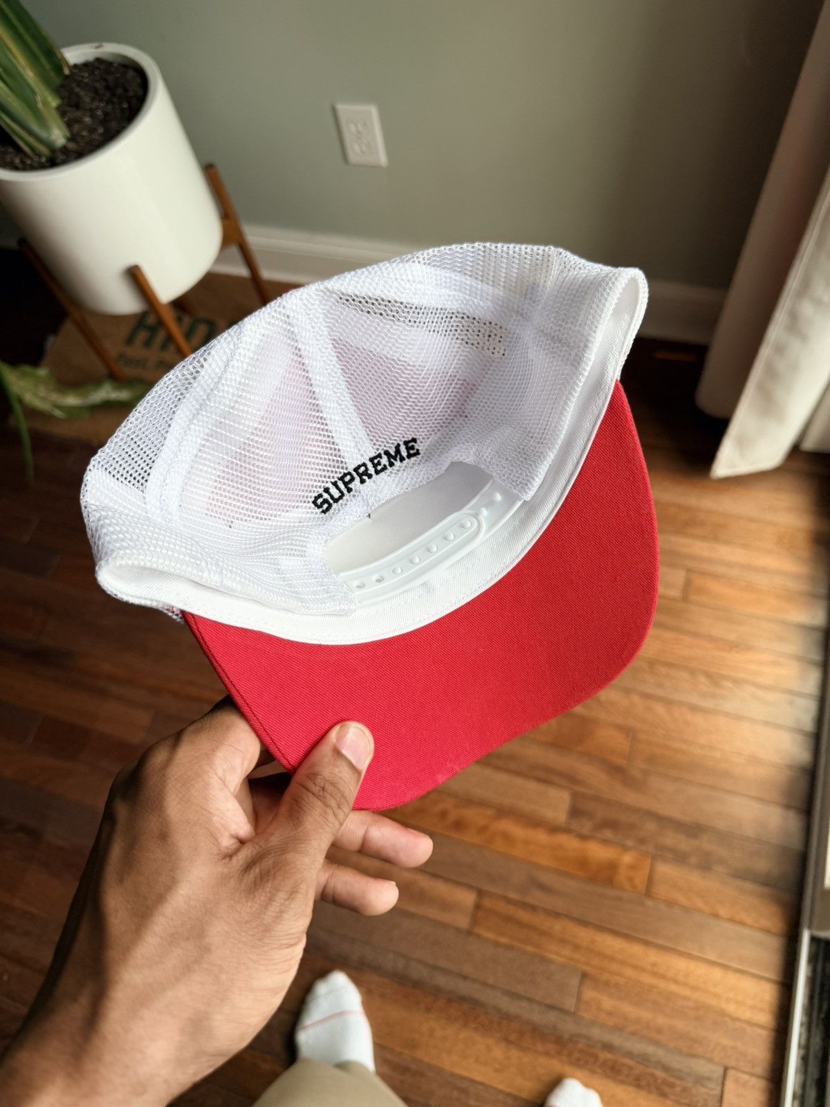 Supreme Western Embroidered Mesh Back 5 Panel Red - Red - Size OS - Back View