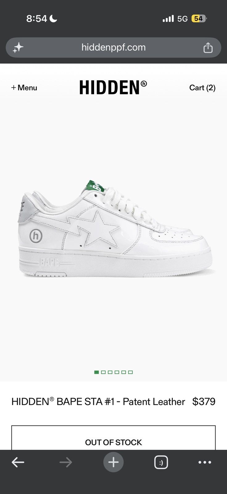 Bape Hidden  Sta 1 Friends Family Patent Leather Size 1 - White - Size 10 - View 16
