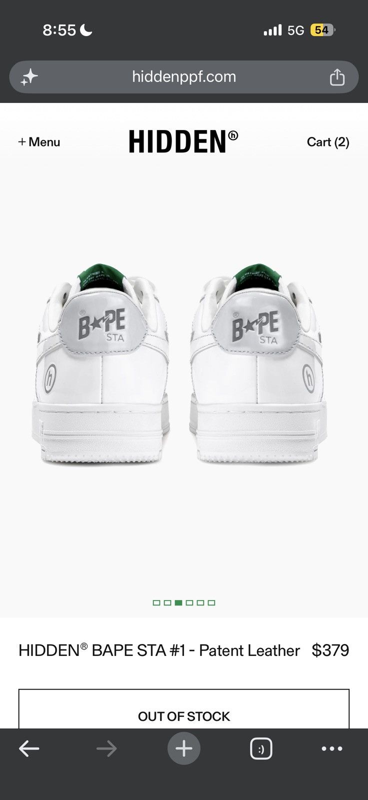 Bape Hidden  Sta 1 Friends Family Patent Leather Size 1 - White - Size 10 - View 17