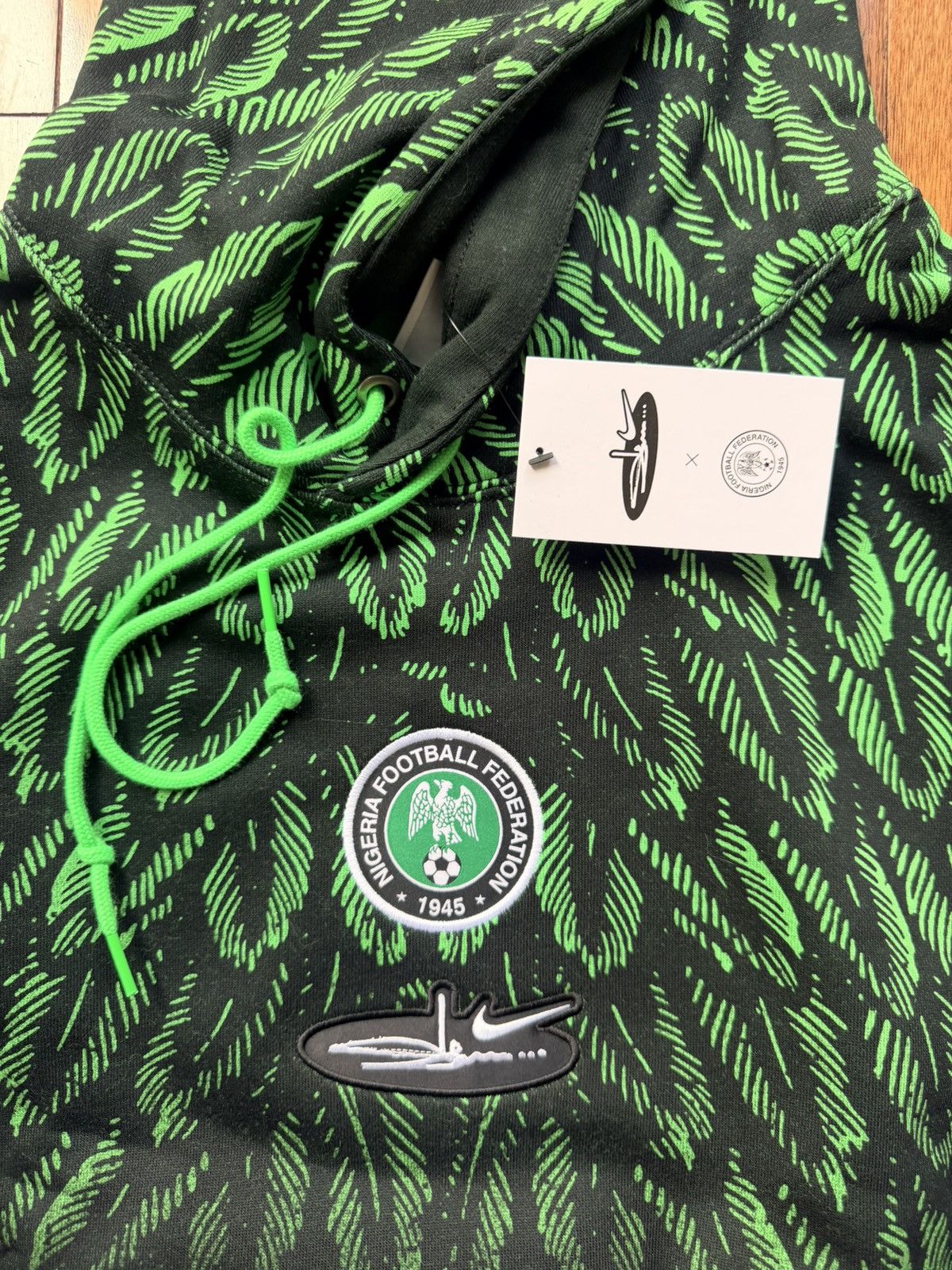 Nike Nigeria Slawn Soccer Fleece Hoodie World Cup Large - Size L - Tag/Label