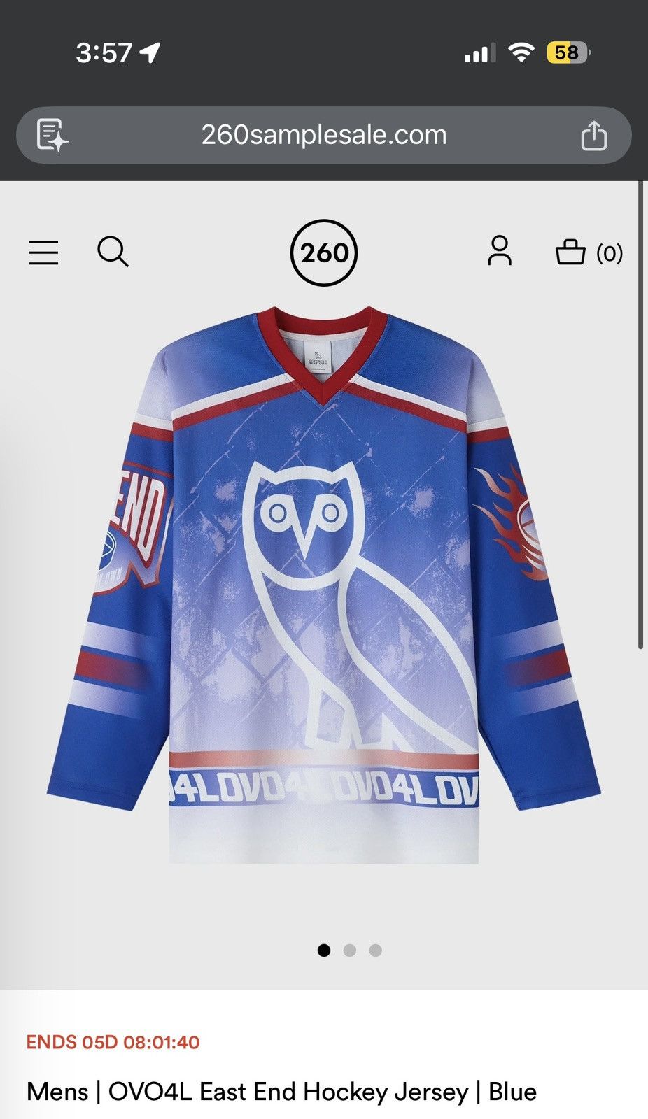 October's Very Own October Very Own Octobers Very Own Ovo4L East End  - Blue - Size S - Back View