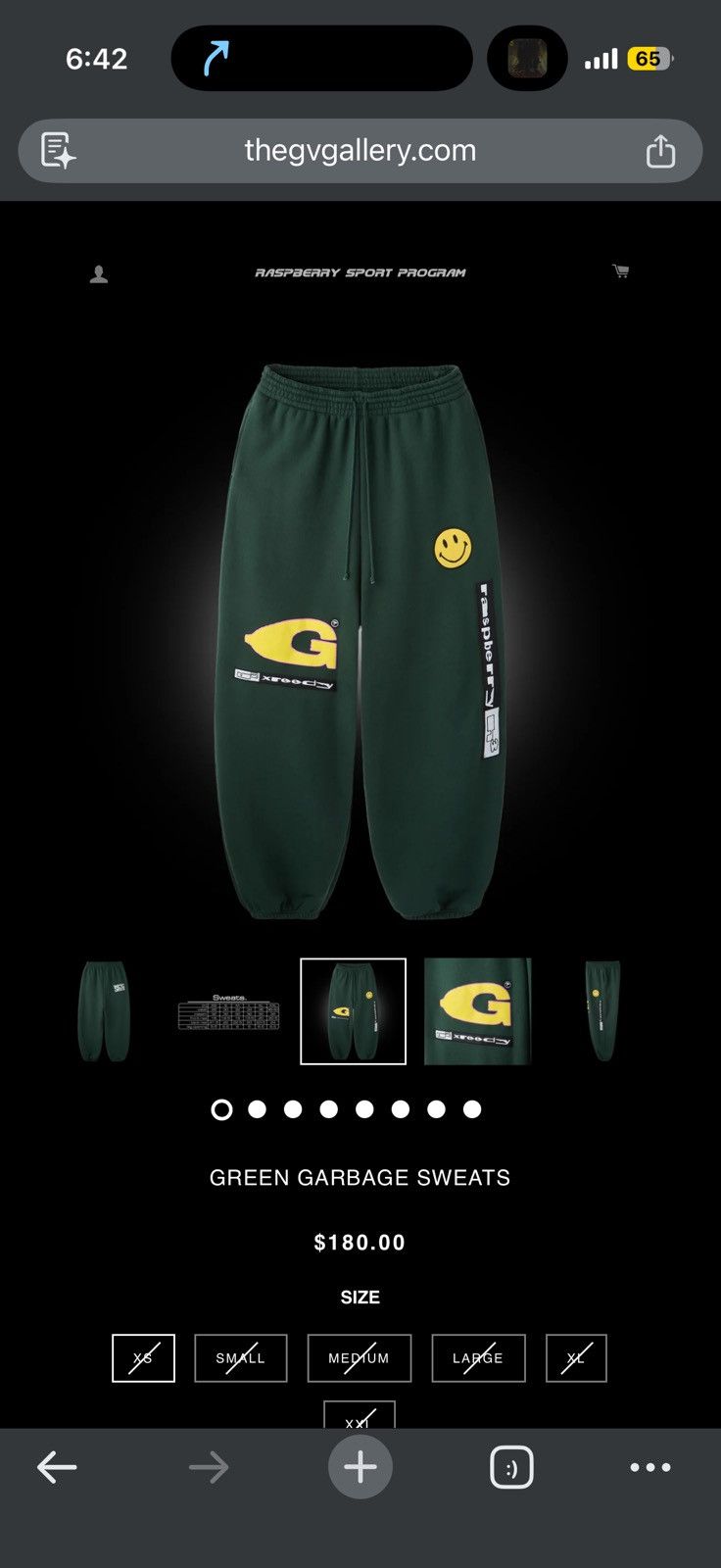 The GV Gallery Gv Gallery Greedy Unit Garbage Sweatpants - Green - Size 36 - View 14