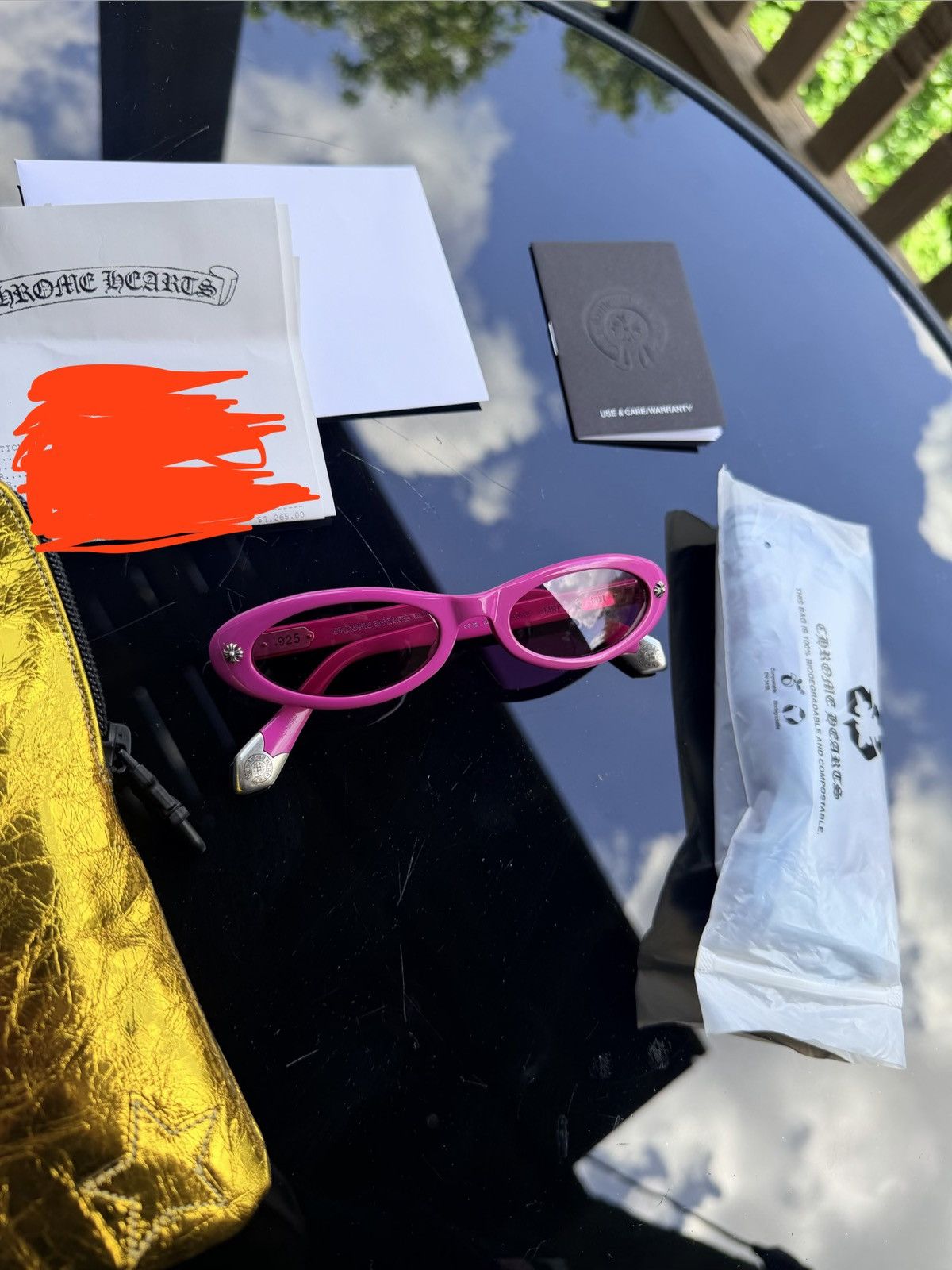 Chrome Hearts Slim Oval Tart Sunglasses Pink Brand New - Pink - Size OS - Detail Shot