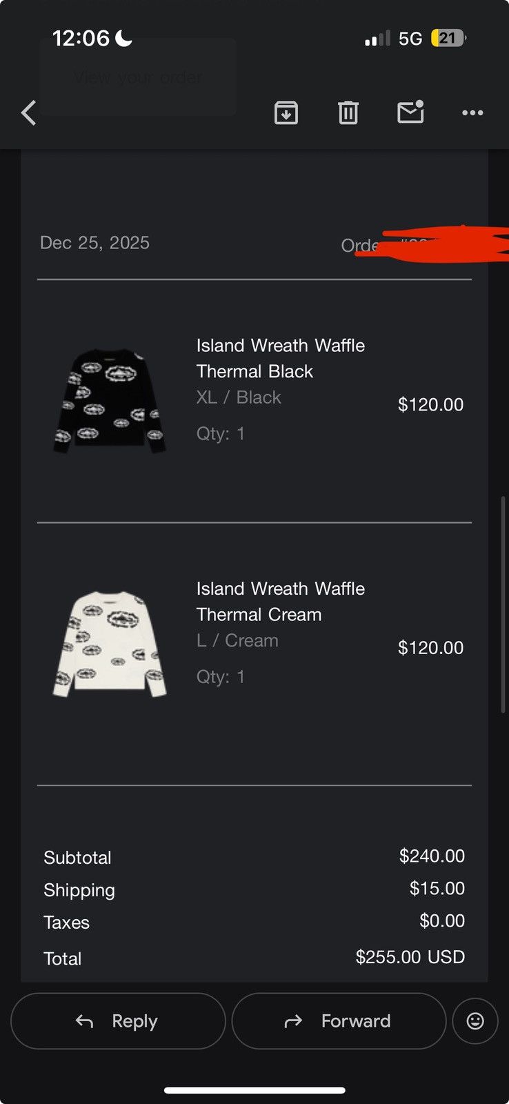 Corteiz Cortiez Denim Tears Island Wreath Waffle Thermal B - Black - Size XL - View 5