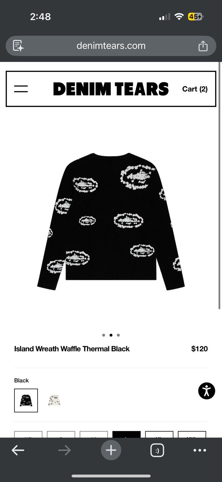 Corteiz Cortiez Denim Tears Island Wreath Waffle Thermal B - Black - Size XL - View 6
