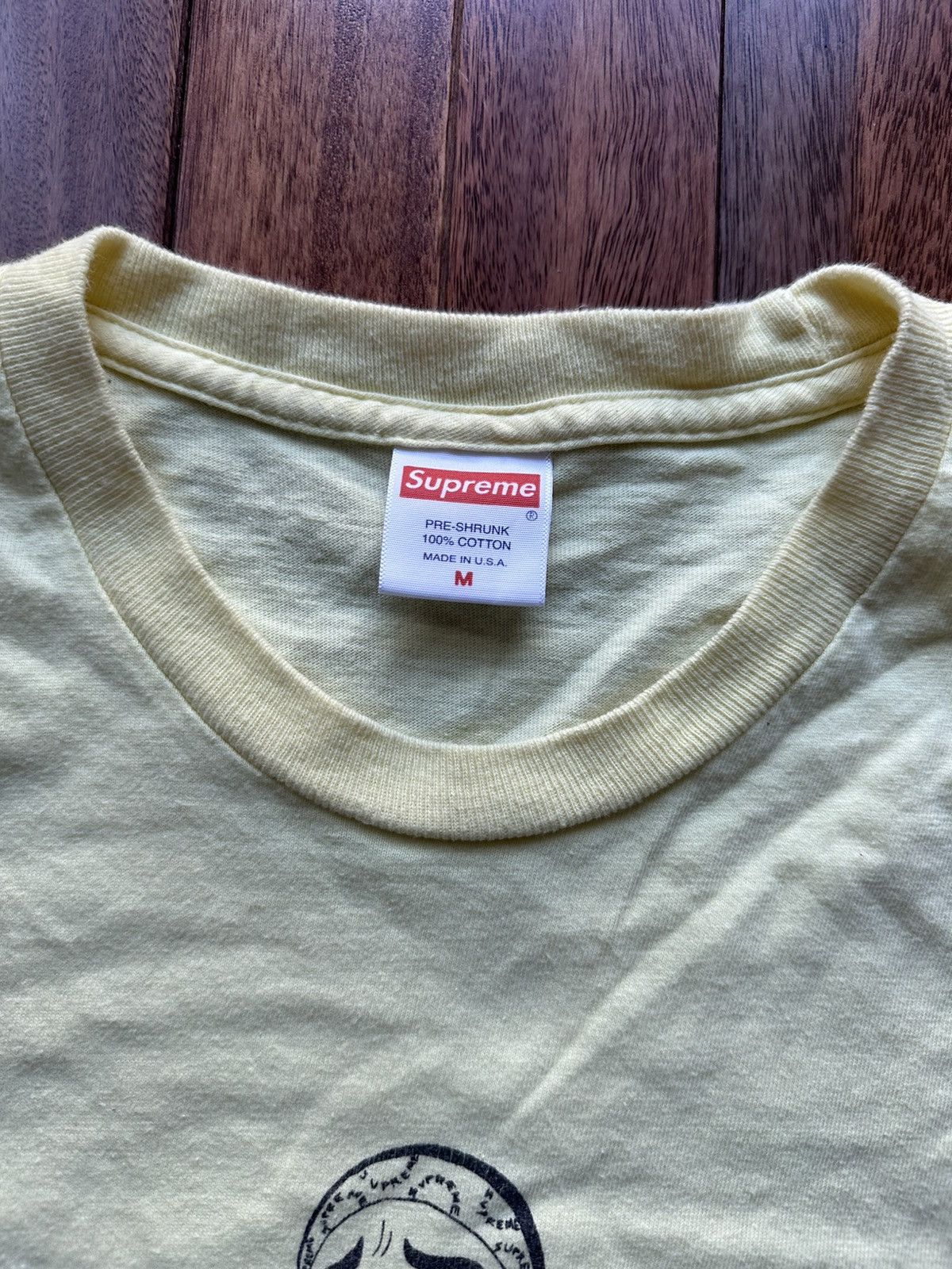 Supreme Prodigy Tee Yellow Medium - Yellow - Size M - Detail Shot