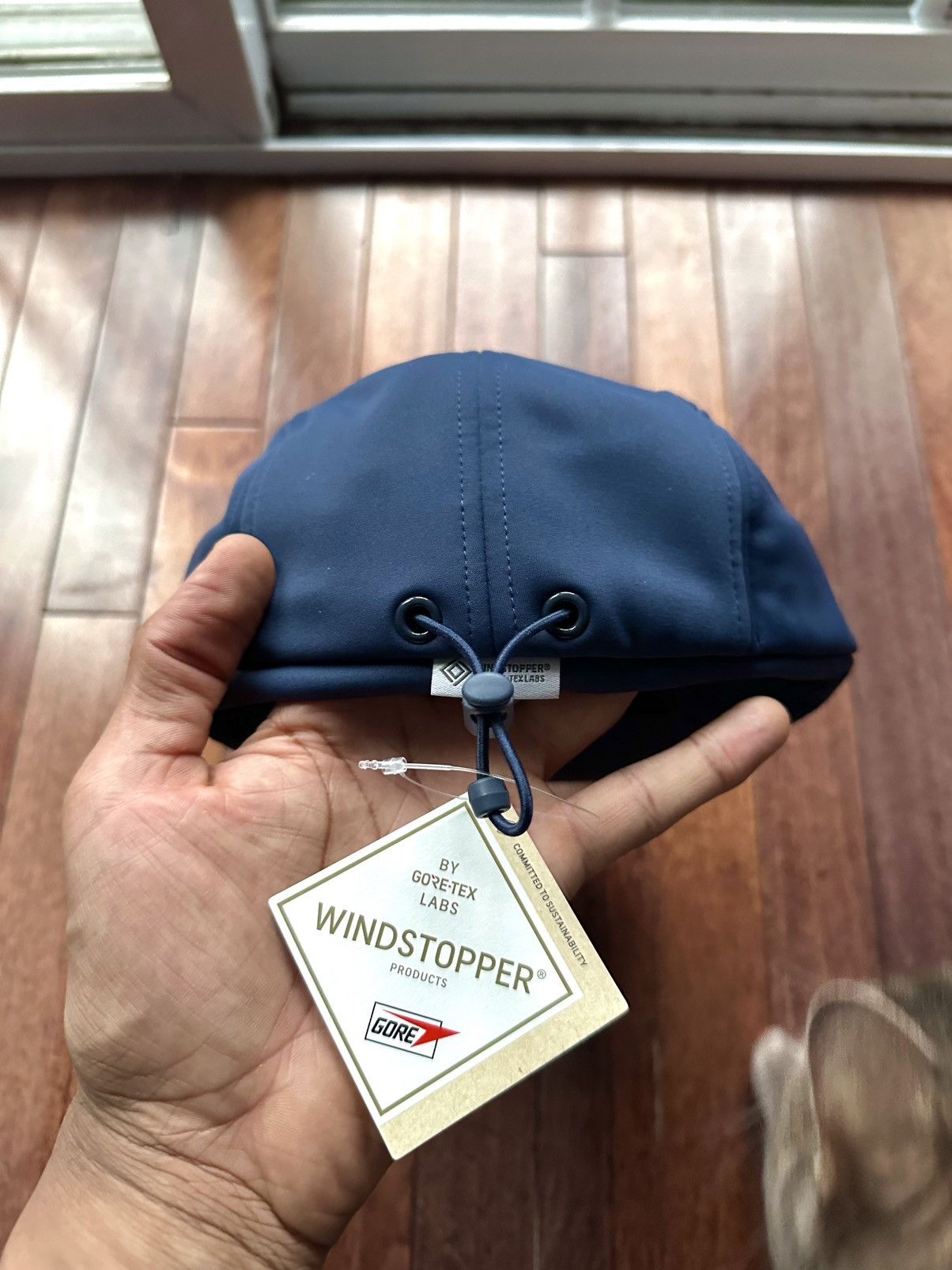 Supreme Windstopper Earflap Camp Cap Hat Navy - Navy - Size OS - Detail Shot