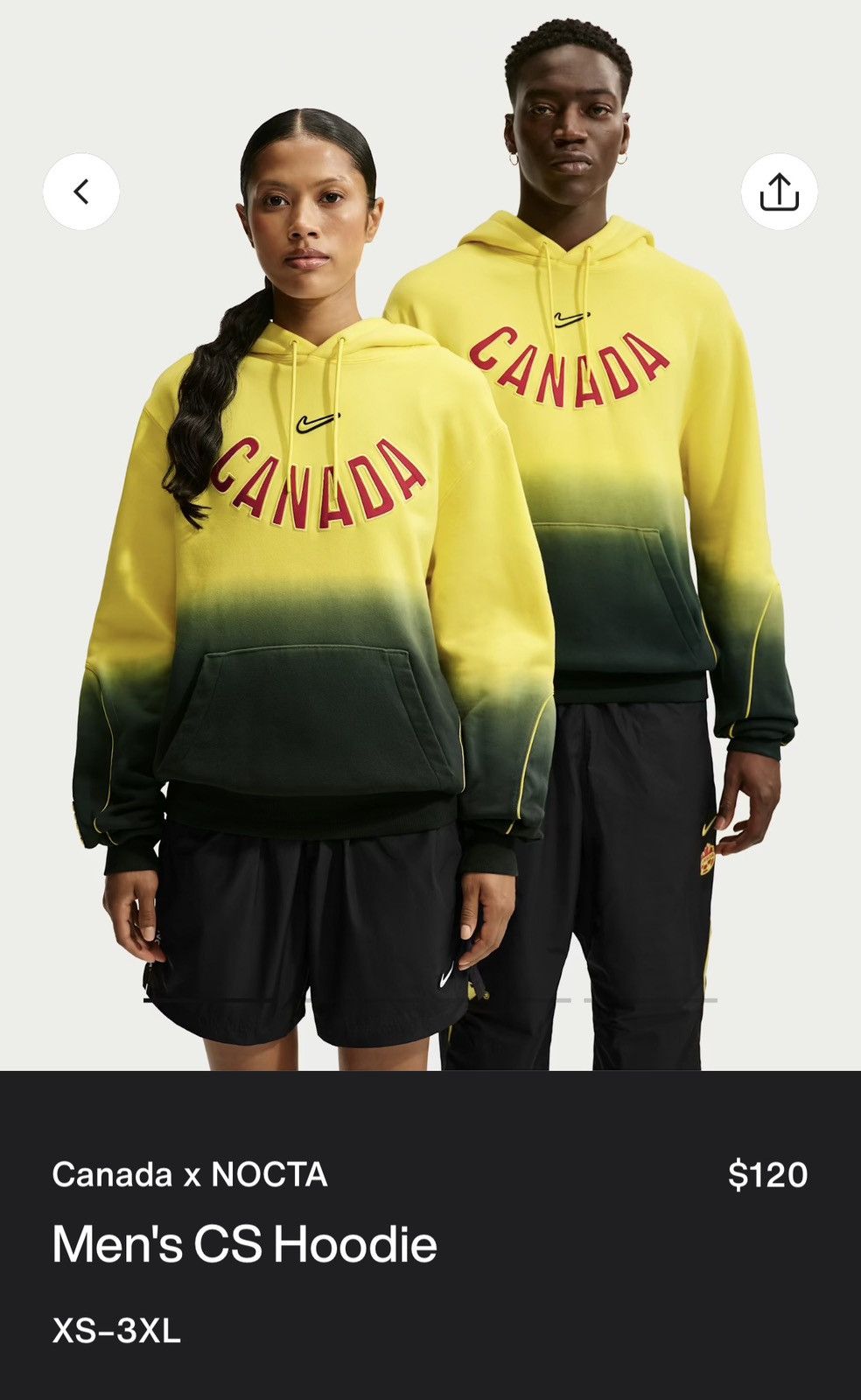 NOCTA x Nike Canada X Nocta Nike X2 World Cup Men Cs Hoodie Lar - Black - Size L - View 6