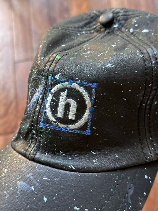 Asics x HIDDEN Painted Washed Leather Hat Black - Black - Size OS - Front View