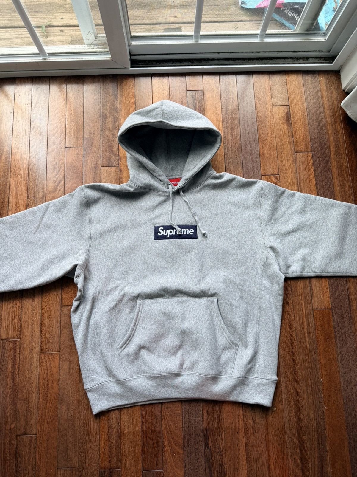 Supreme Box Logo Hoodie Grey 2025 Large - Grey - Size L - Back View