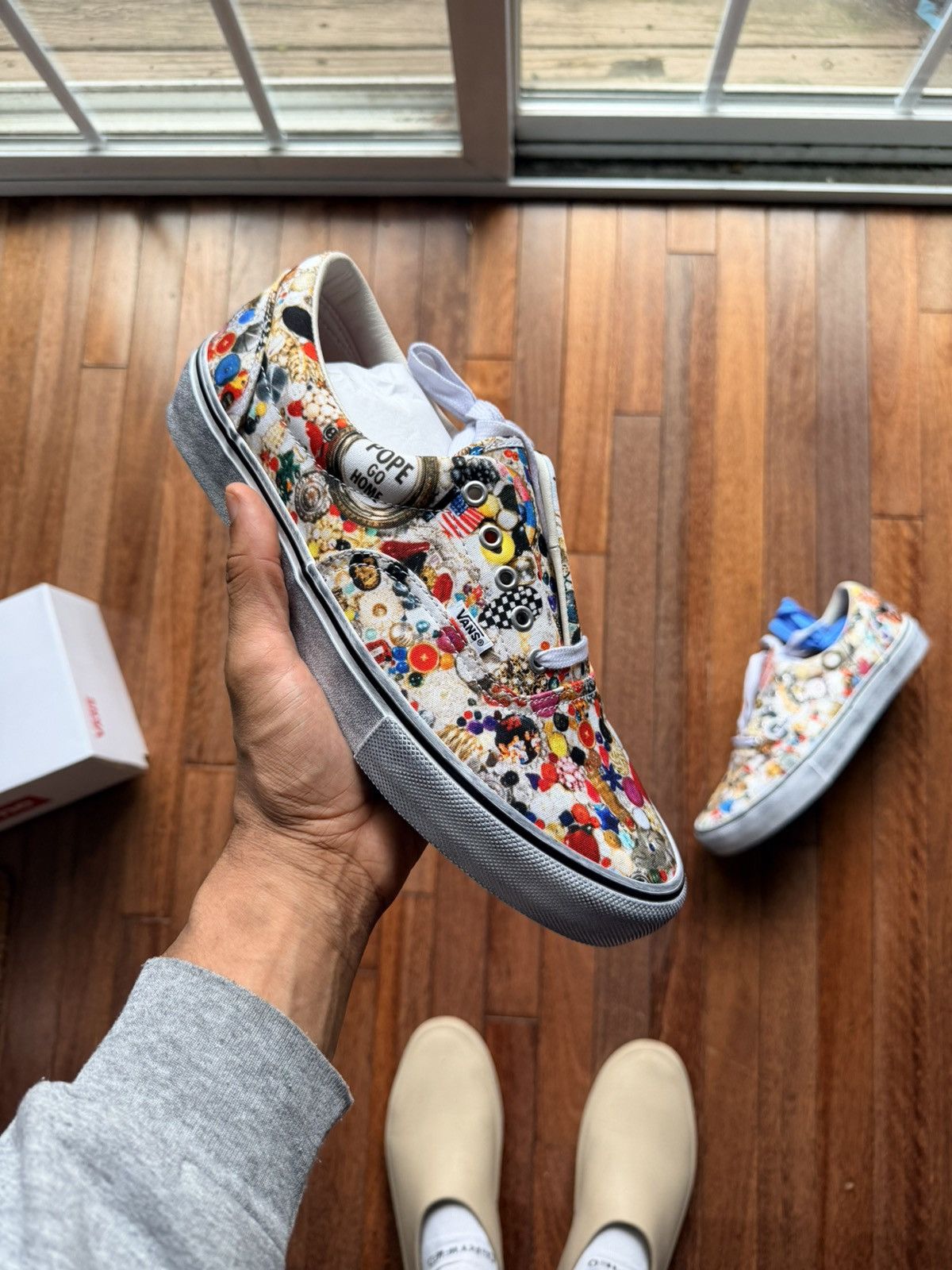 Supreme x Vans Supreme Mike Kelley Vans Era 12 White - White - Size 12 - Front View
