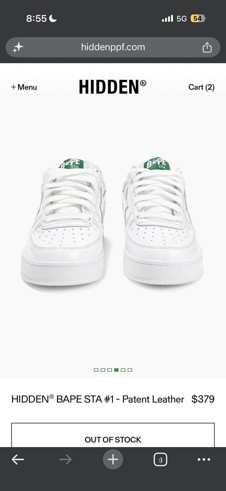 Bape Hidden  Sta 1 Friends Family Patent Leather Size 1 - White - Size 10 - View 20
