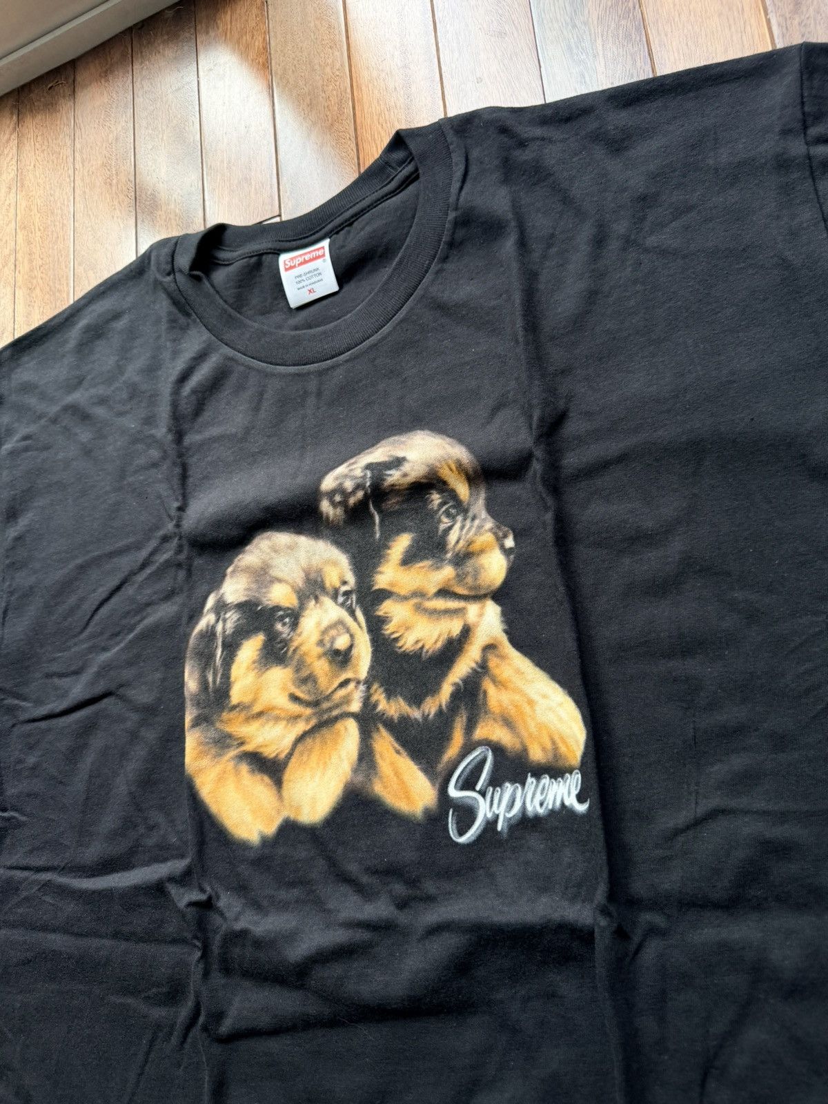 Supreme Puppies Tee XL Black - Black - Size XL - Front View