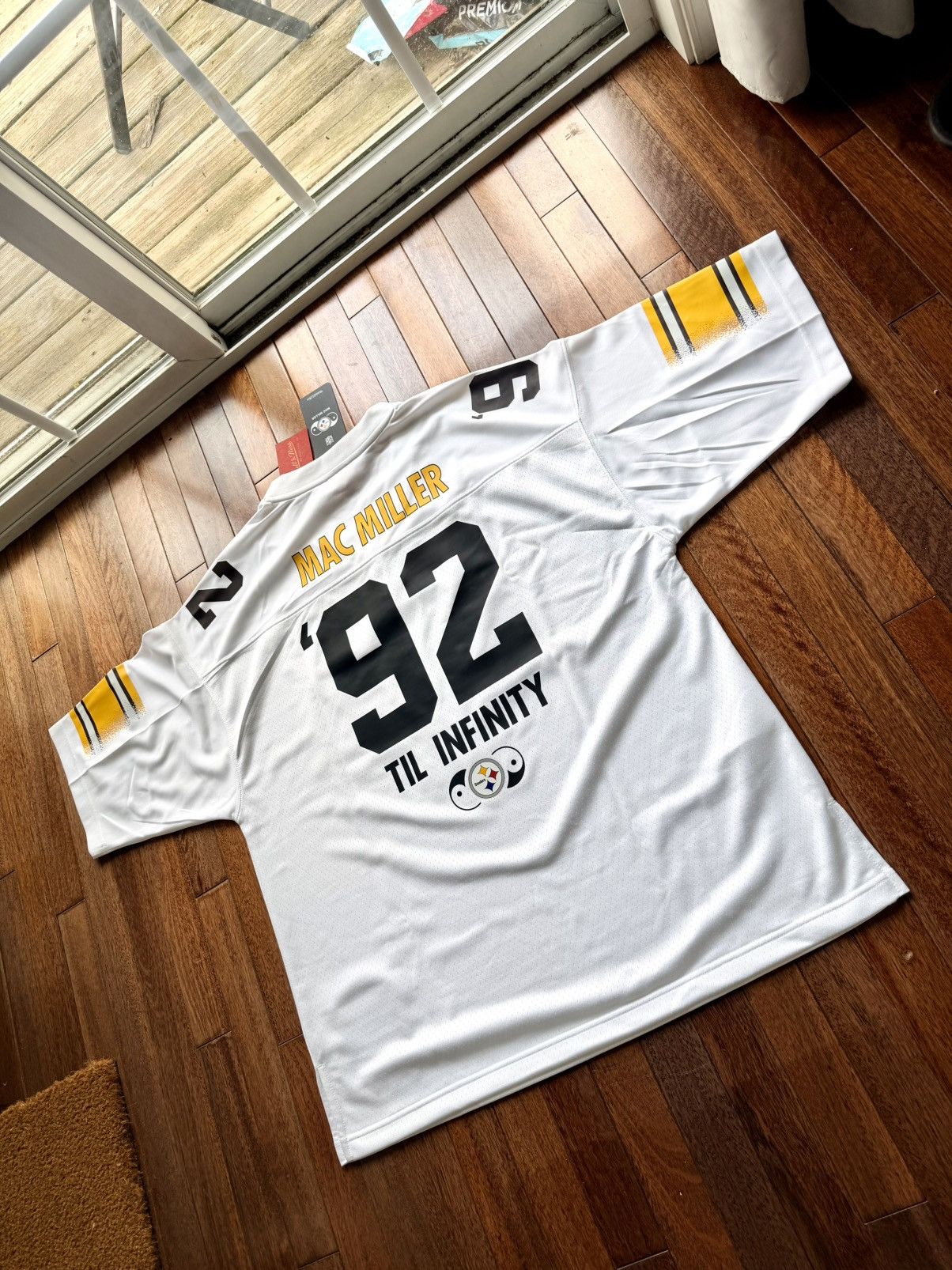 Mac Miller Steelers Blue Slide Park 92 Till Infinity Jersey - White - Size L - View 5