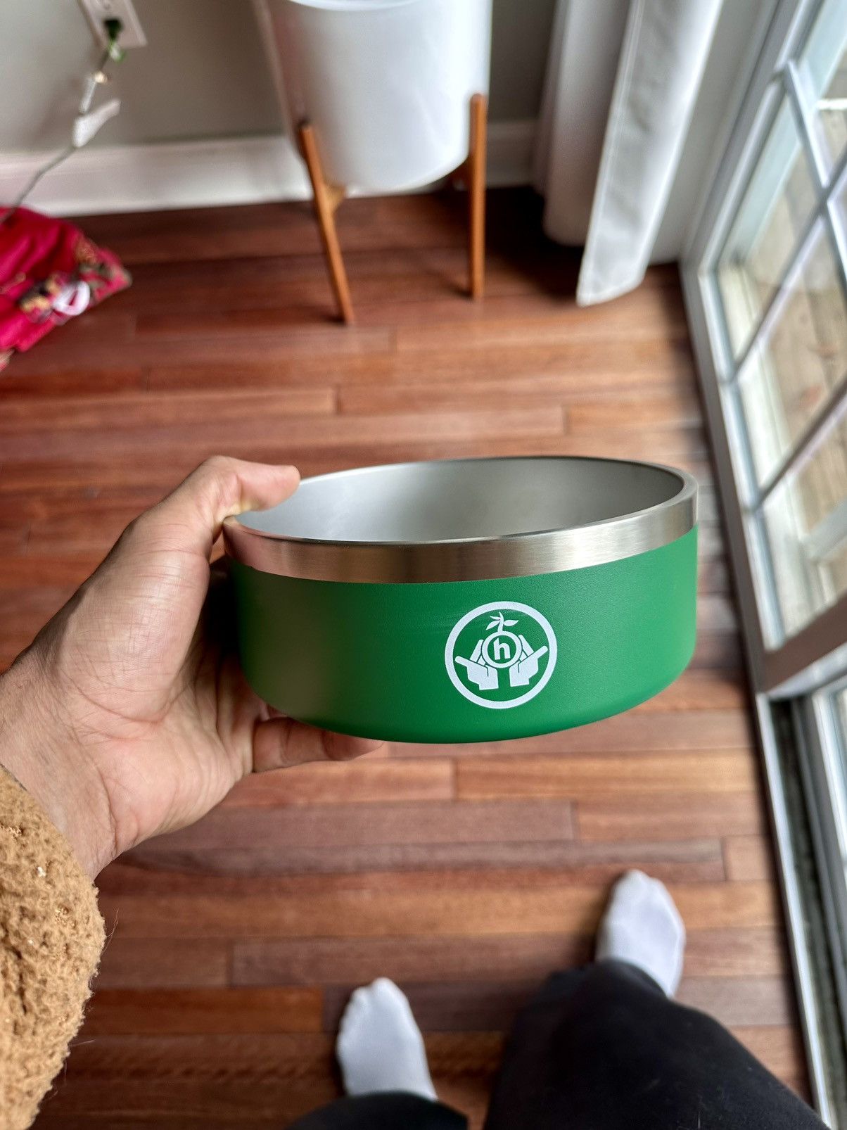 HIDDEN Dog Bowl Green - Green - Size OS - Back View