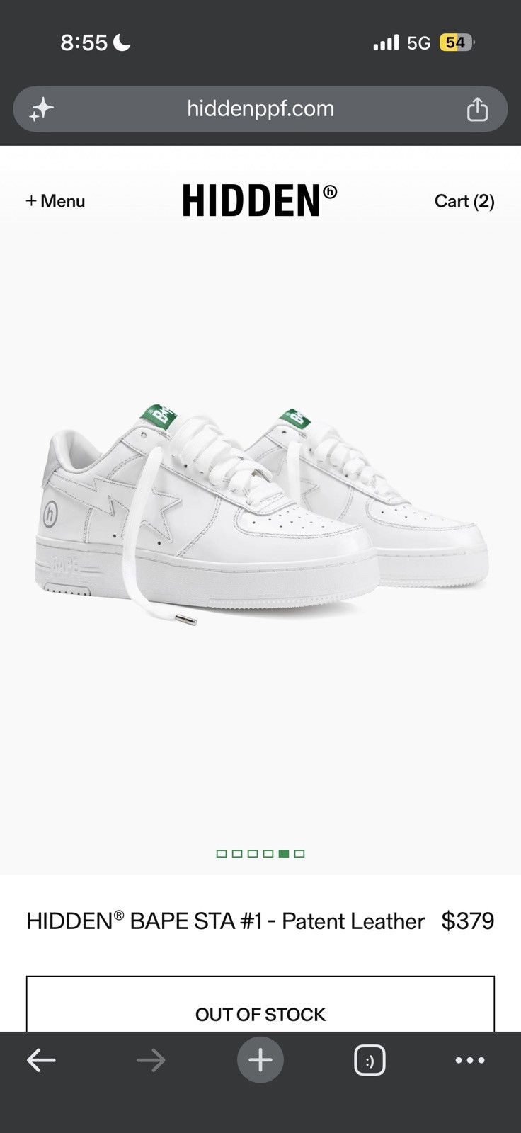 Bape Hidden  Sta 1 Friends Family Patent Leather Size 1 - White - Size 10 - View 19