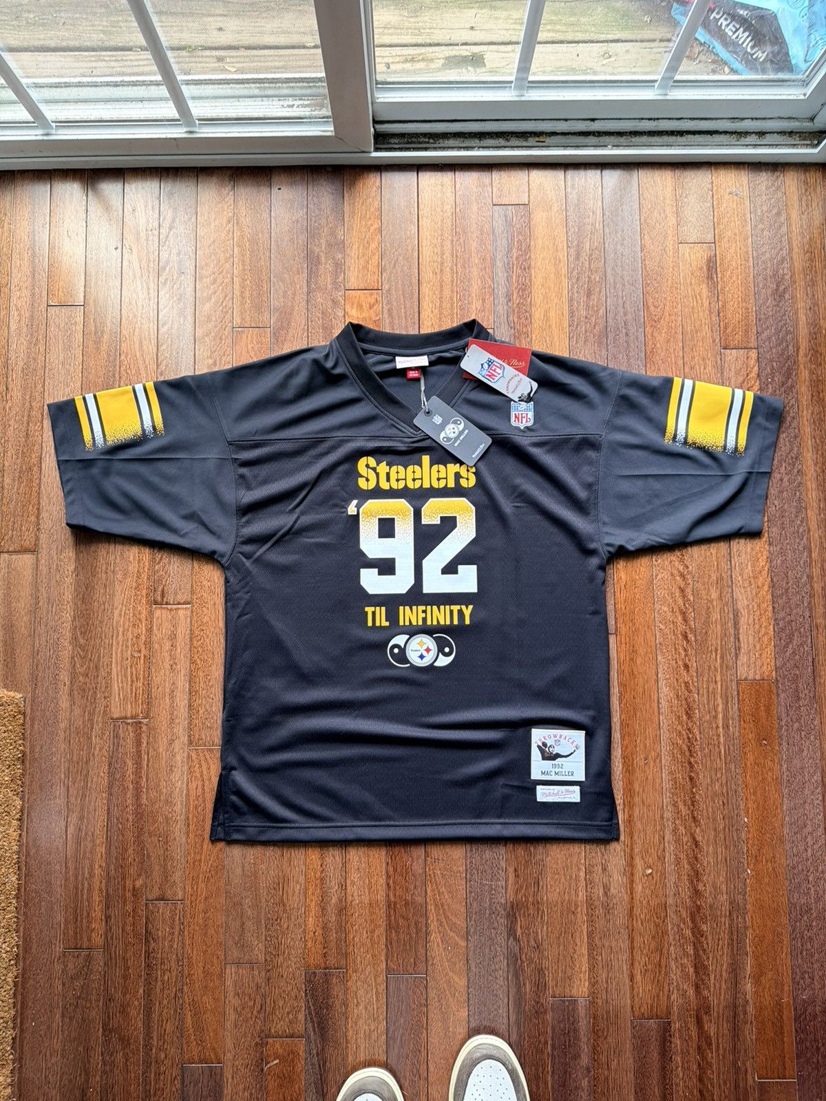 Mac Miller Steelers Blue Slide Park 92 Till Infinity Jersey - Black - Size L - Tag/Label