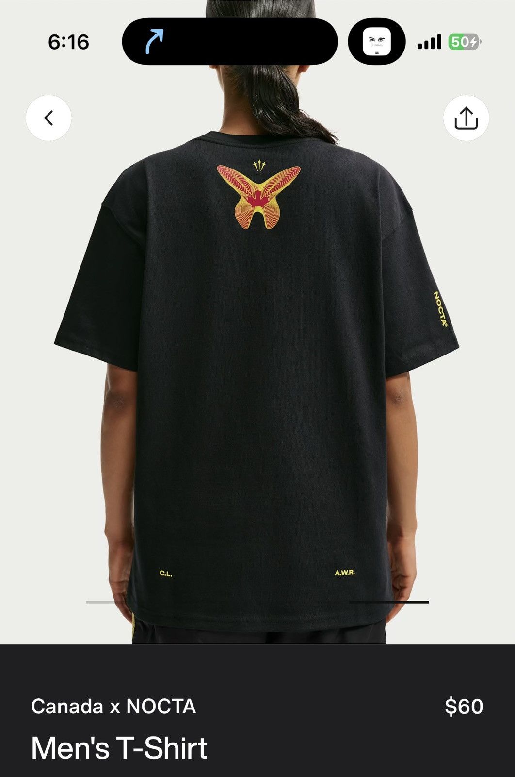 NOCTA x Nike Nocta Nike Canada X2 World Cup Tee - Black - Size XL - View 5