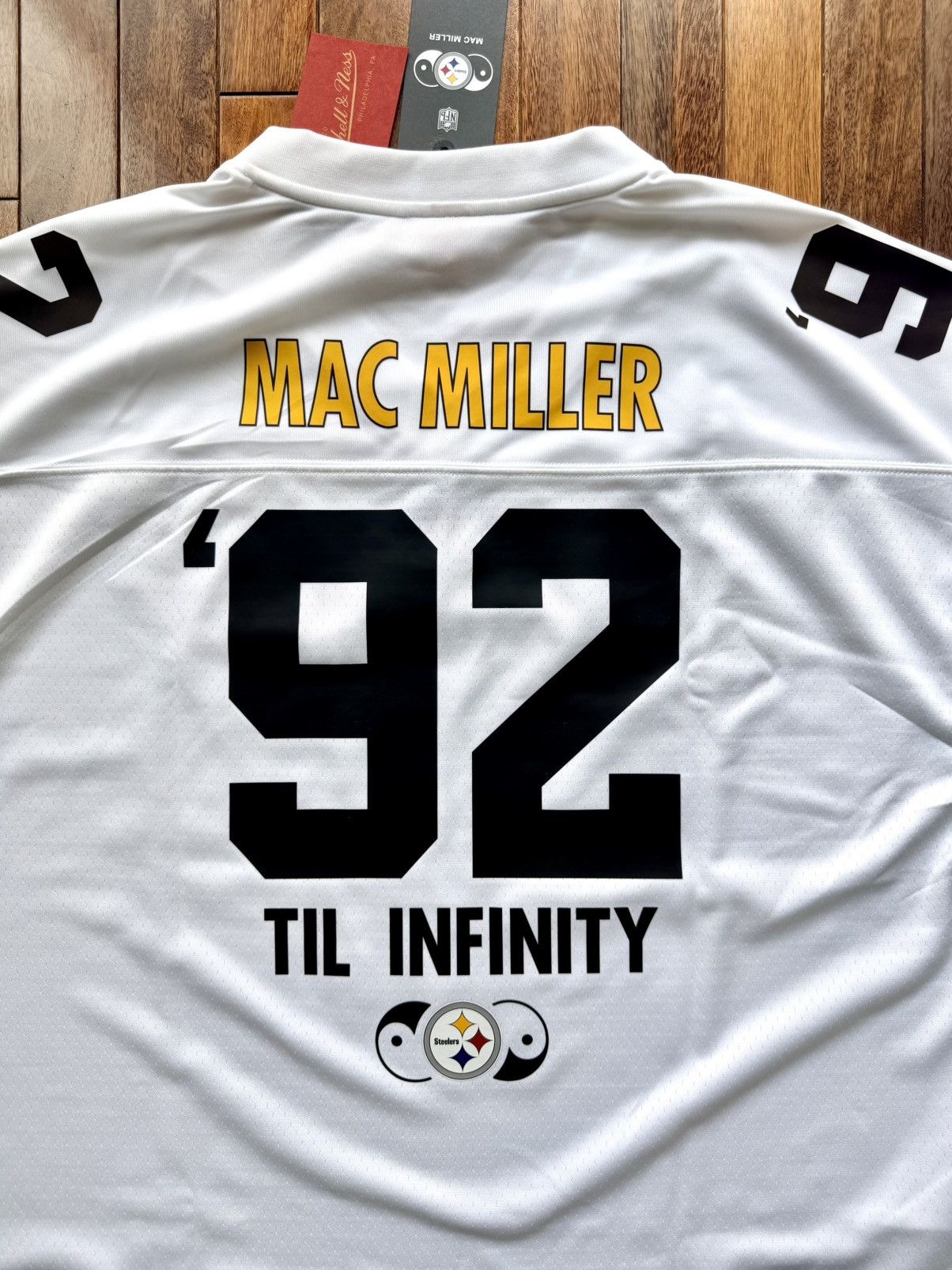 Mac Miller Steelers Blue Slide Park 92 Till Infinity Jersey - White - Size L - Front View