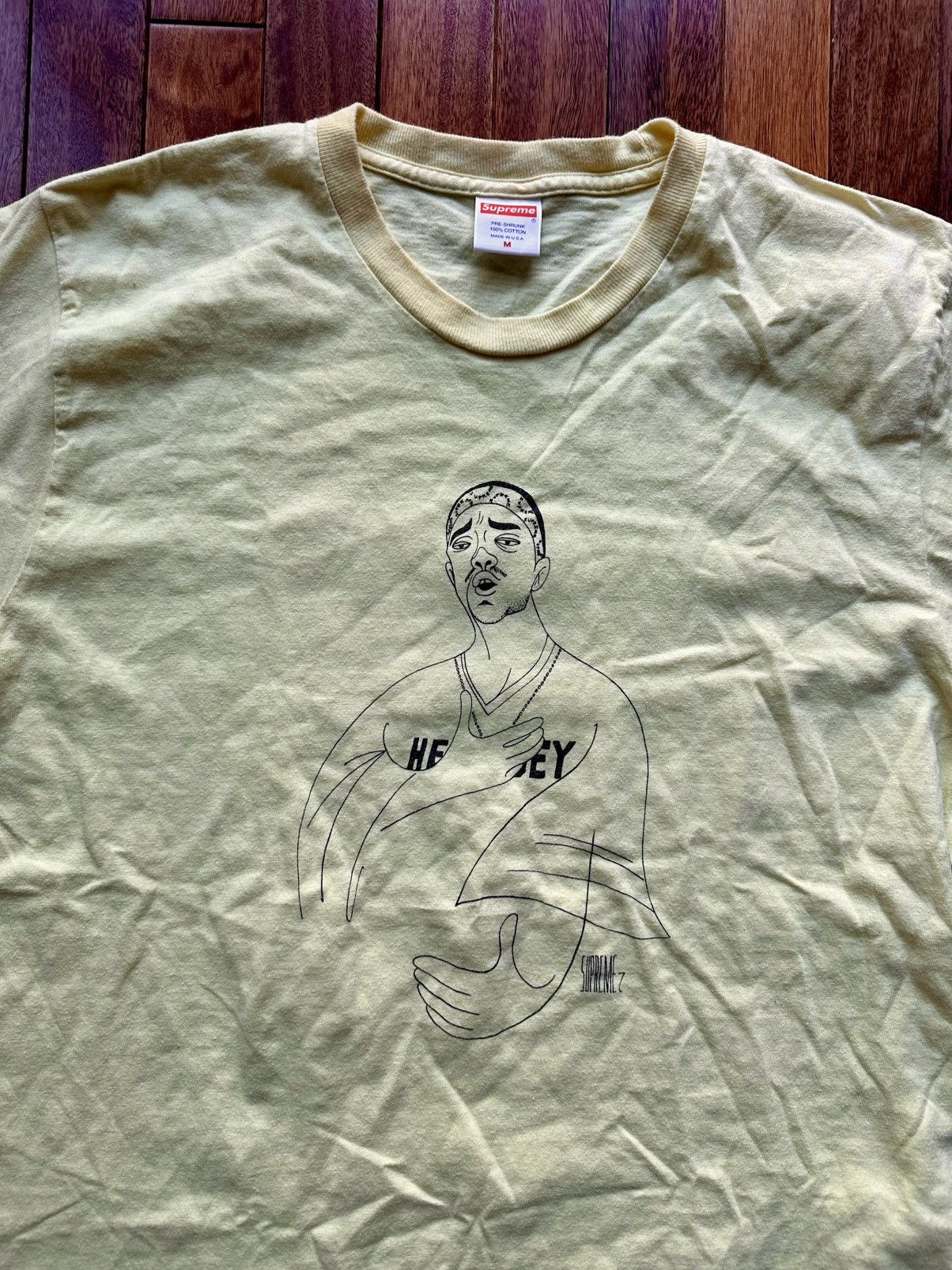 Supreme Prodigy Tee Yellow Medium - Yellow - Size M - Tag/Label