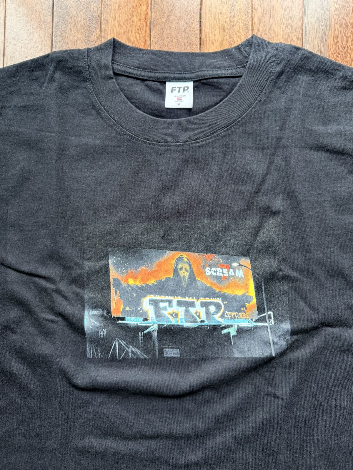 Fuck The Population Ftp  Billboard Tee Scream Black - Black - Size XL - Back View