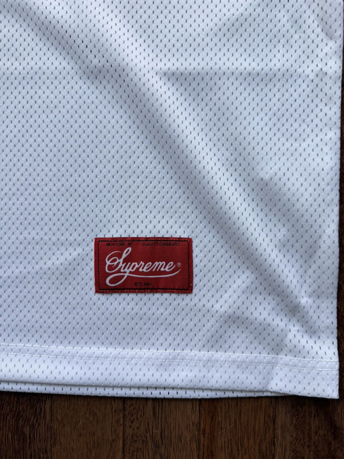 Supreme Reflective Football Jersey - White - Size M - Tag/Label