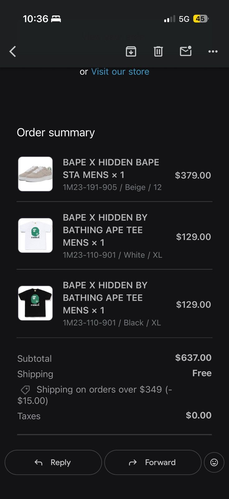 Bape X Hidden Bathing Ape Tee Black - Black - Size XL - View 11