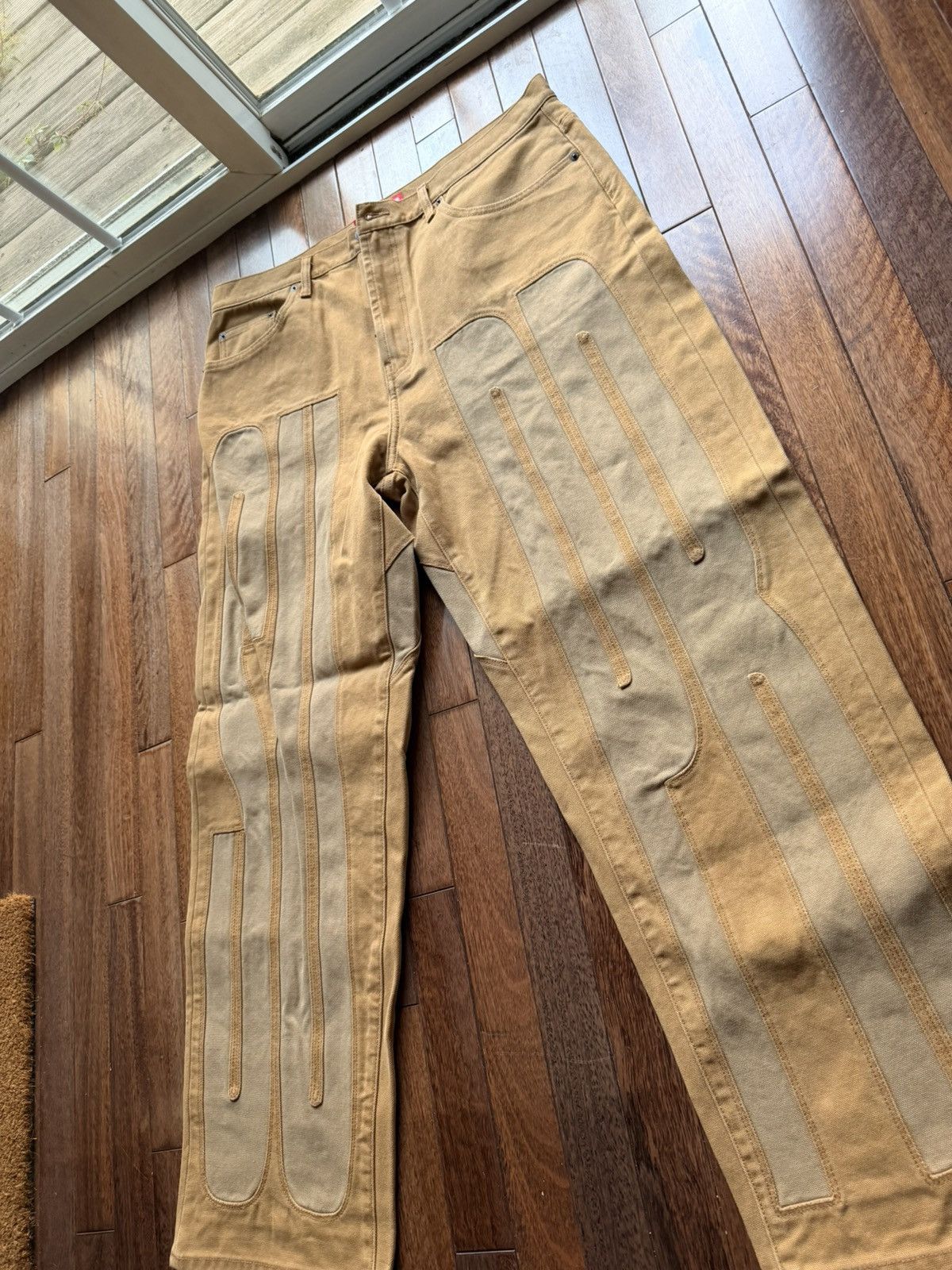 Supreme Inset Spellout Baggy Jean - Brown - Size 36 - Back View