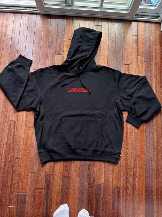 Supreme x Swarovski Supreme Swarovski Motion Logo Hoodie Large Black - Black - Size L - Front View