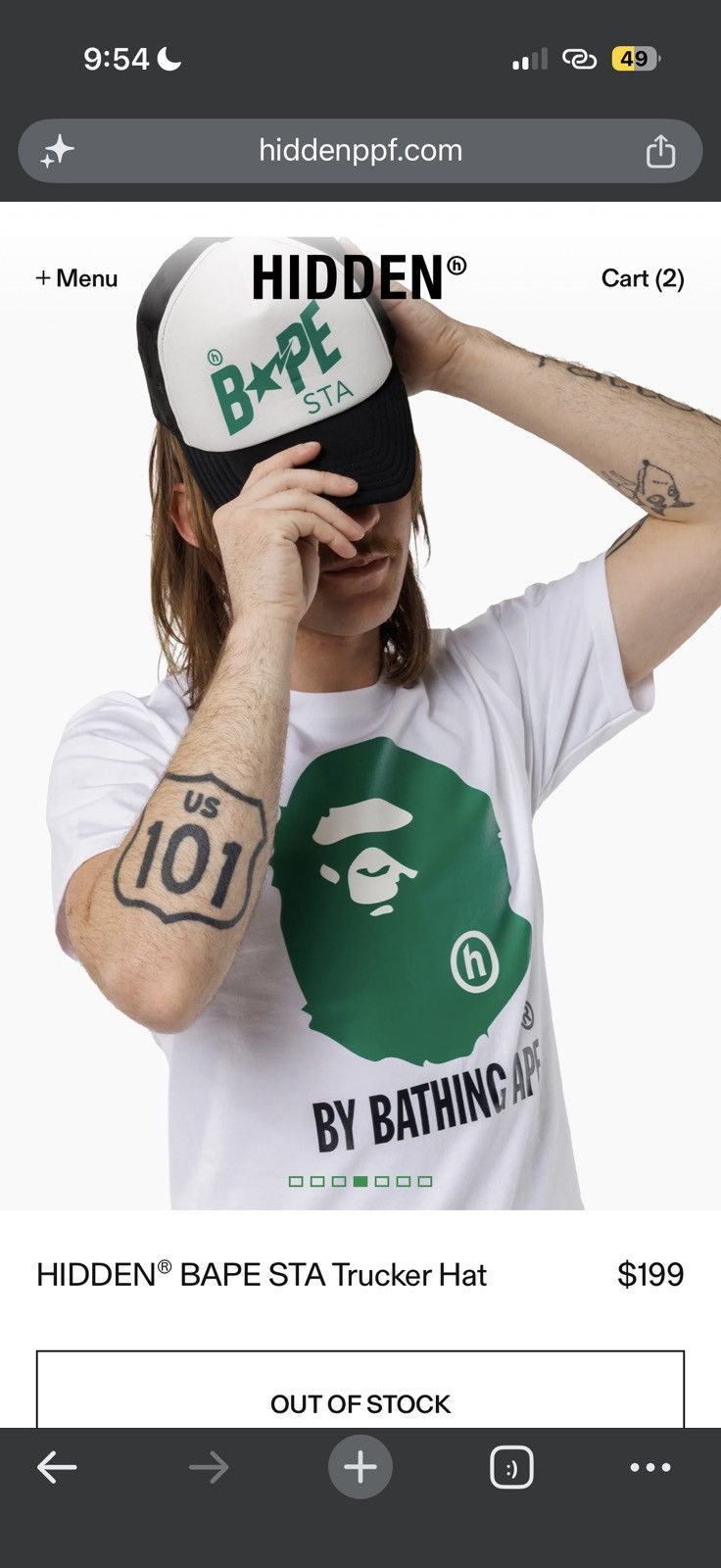 Bape X Hidden  Sta Mesh Cap - Black - Size OS - View 11
