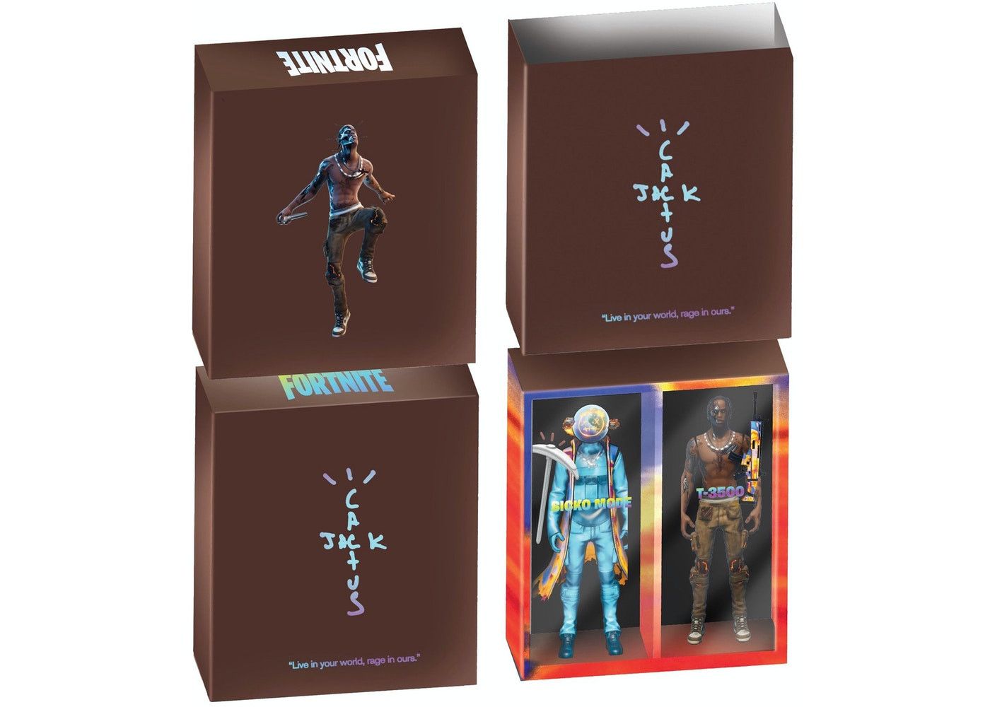 Travis Scott Cactus Jack Fortnite 12 Action Figure Set - Size OS - Tag/Label