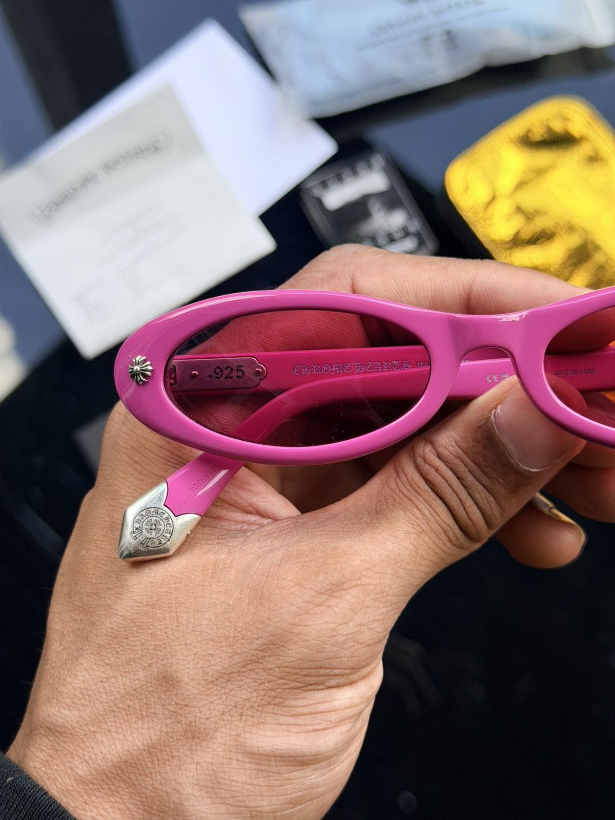 Chrome Hearts Slim Oval Tart Sunglasses Pink Brand New - Pink - Size OS - Tag/Label