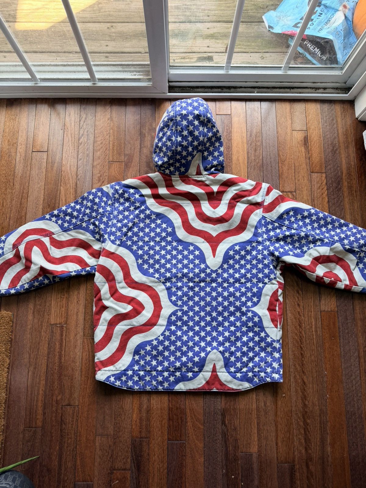 Supreme Flag Quilted Hooded Work Jacket Large - Size L - View 6