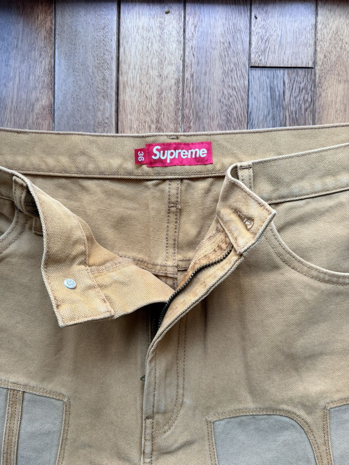 Supreme Inset Spellout Baggy Jean - Brown - Size 36 - Tag/Label