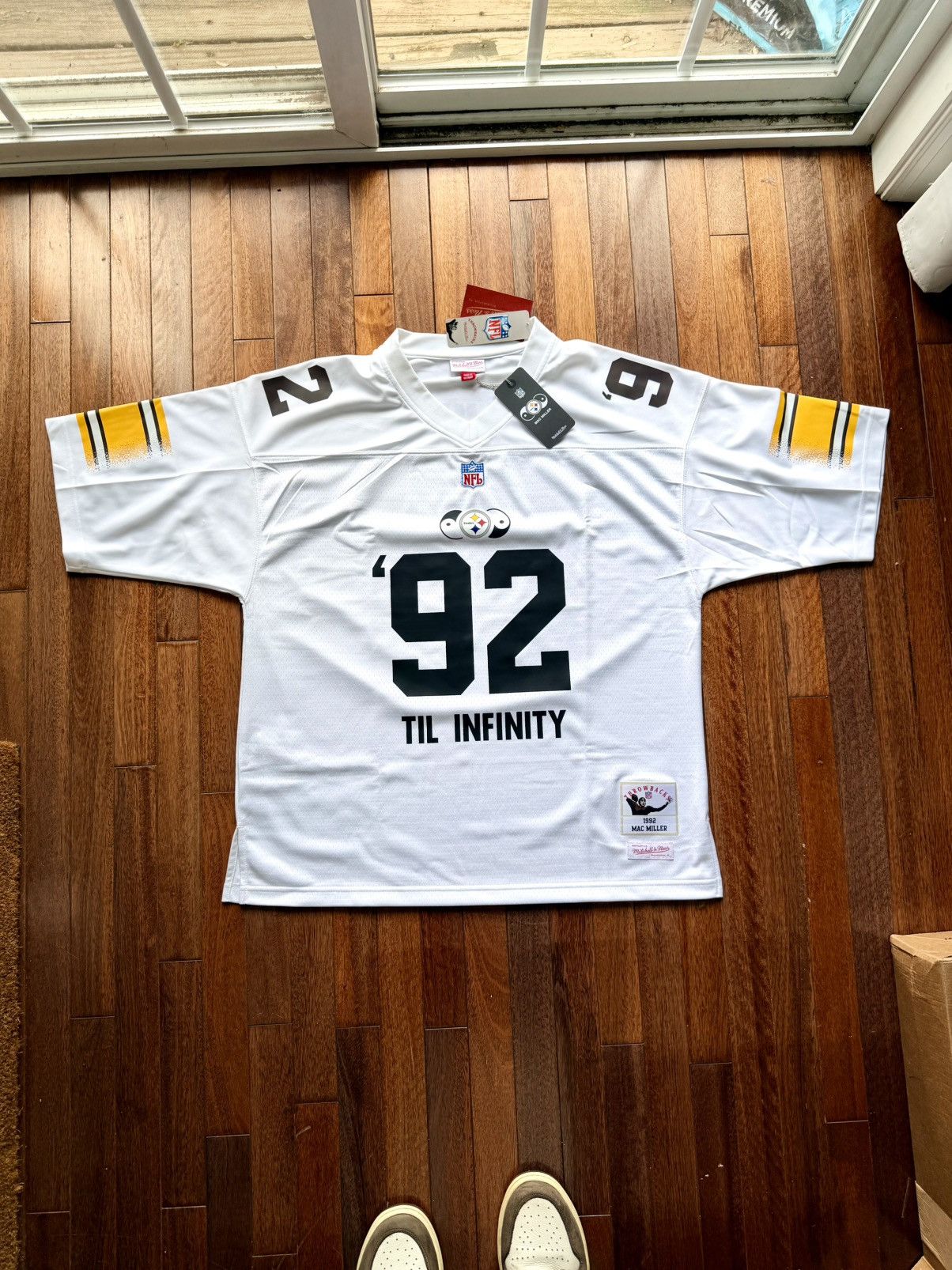 Mac Miller Steelers Blue Slide Park 92 Till Infinity Jersey - White - Size L - Back View