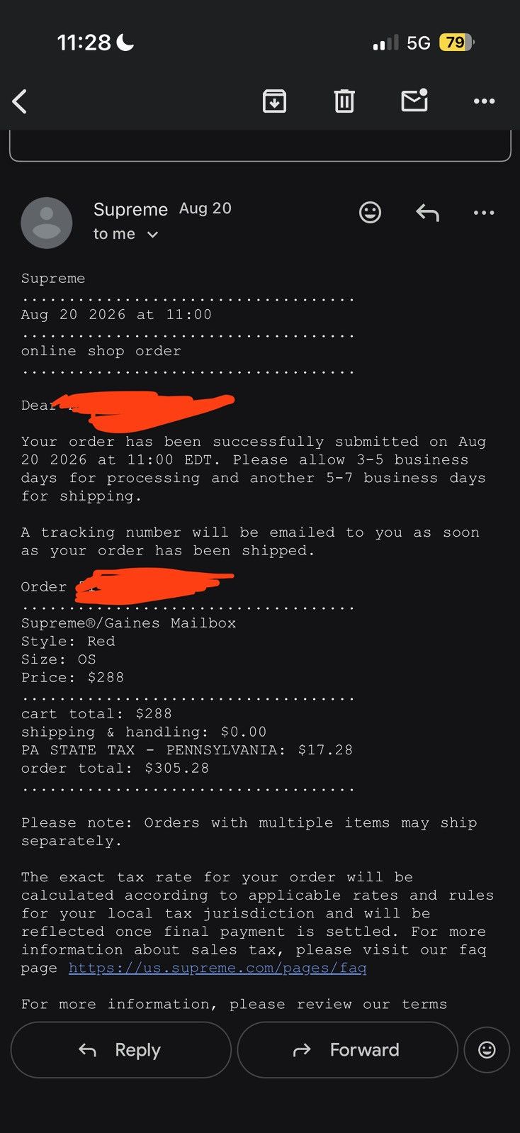 Supreme Gaines Mailbox - Red - Size OS - View 12