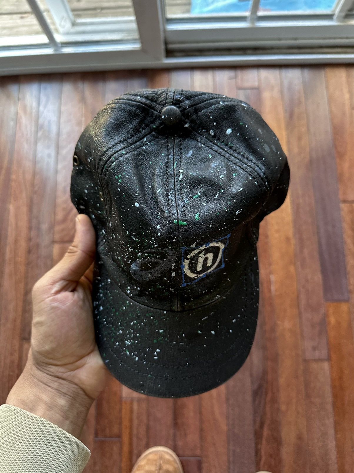 Asics x HIDDEN Painted Washed Leather Hat Black - Black - Size OS - View 9