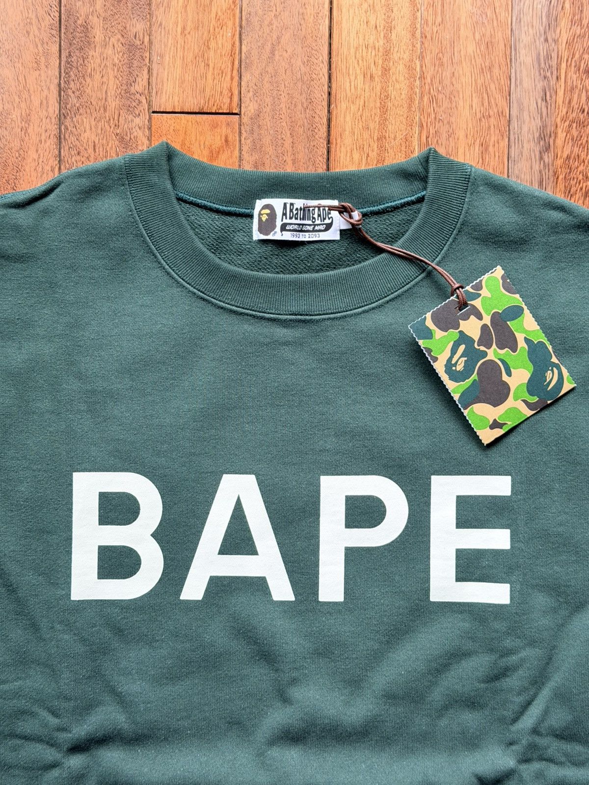 Bape X Hidden Bathing Ape Crewneck Green - Green - Size XL - Tag/Label