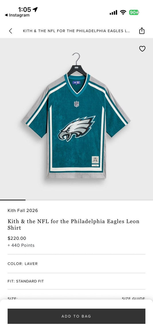 Kith Philadelphia Eagles Leon Shirt - Green - Size S - Front View