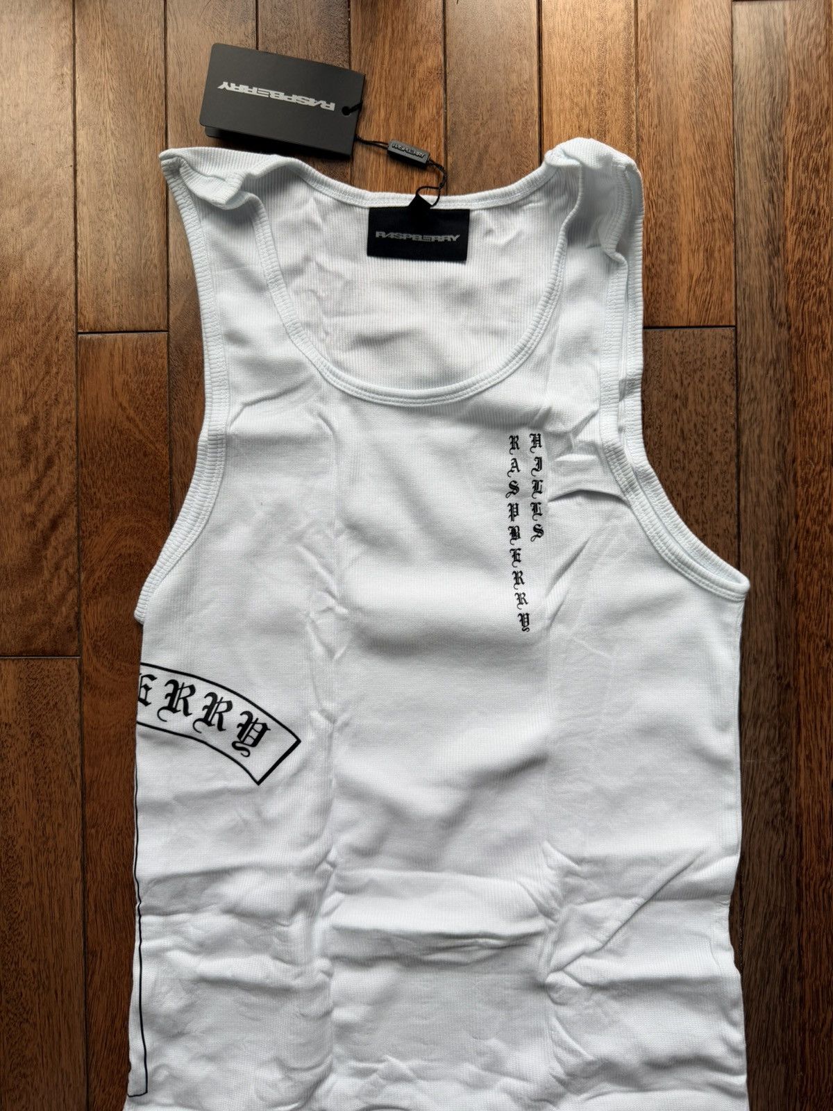 The GV Gallery Gv Gallery Raspberry Hills Fake Chrome Hearts Tank - White - Size XL - Front View