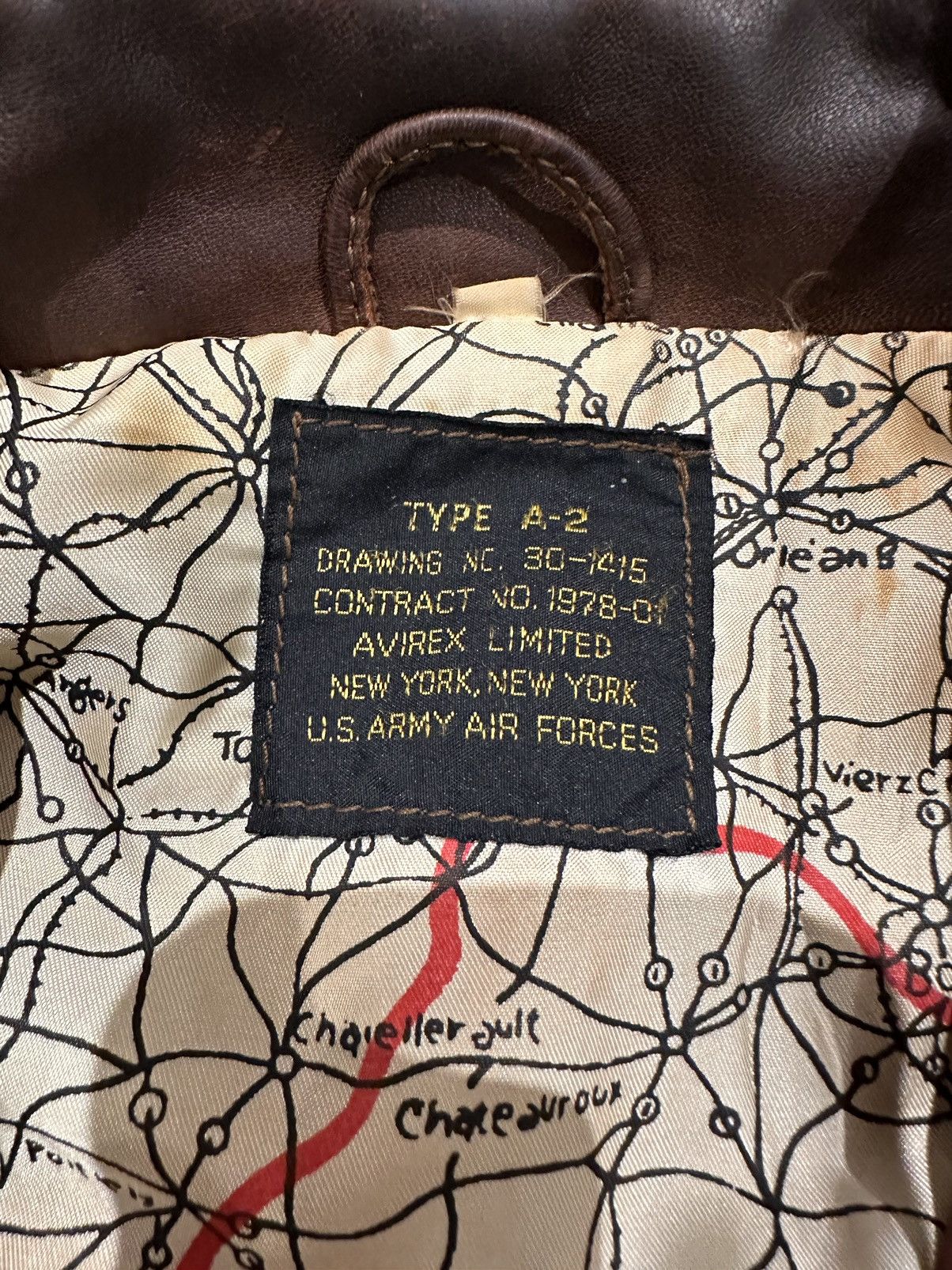 Avirex x Vintage Rare Avirex A 2 Leather Bomber Jacket Air Force Sl - Brown - Size M - Tag/Label