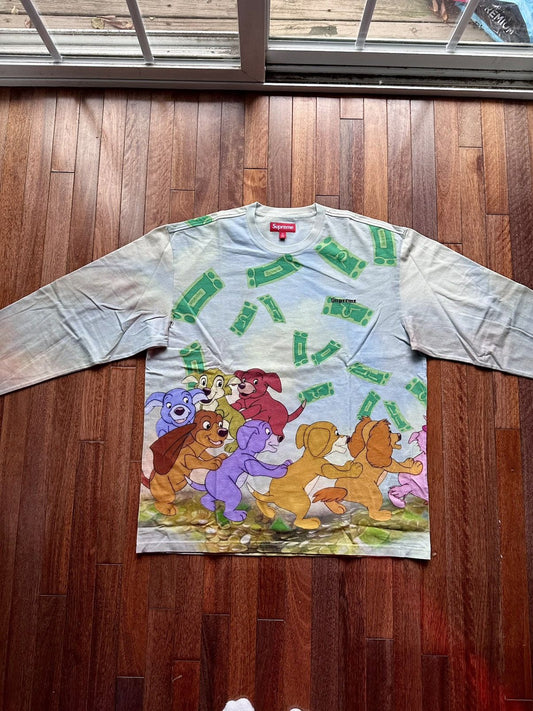 Supreme All Dogs Go To Heaven Top Day - Grey - Size XL - Front View