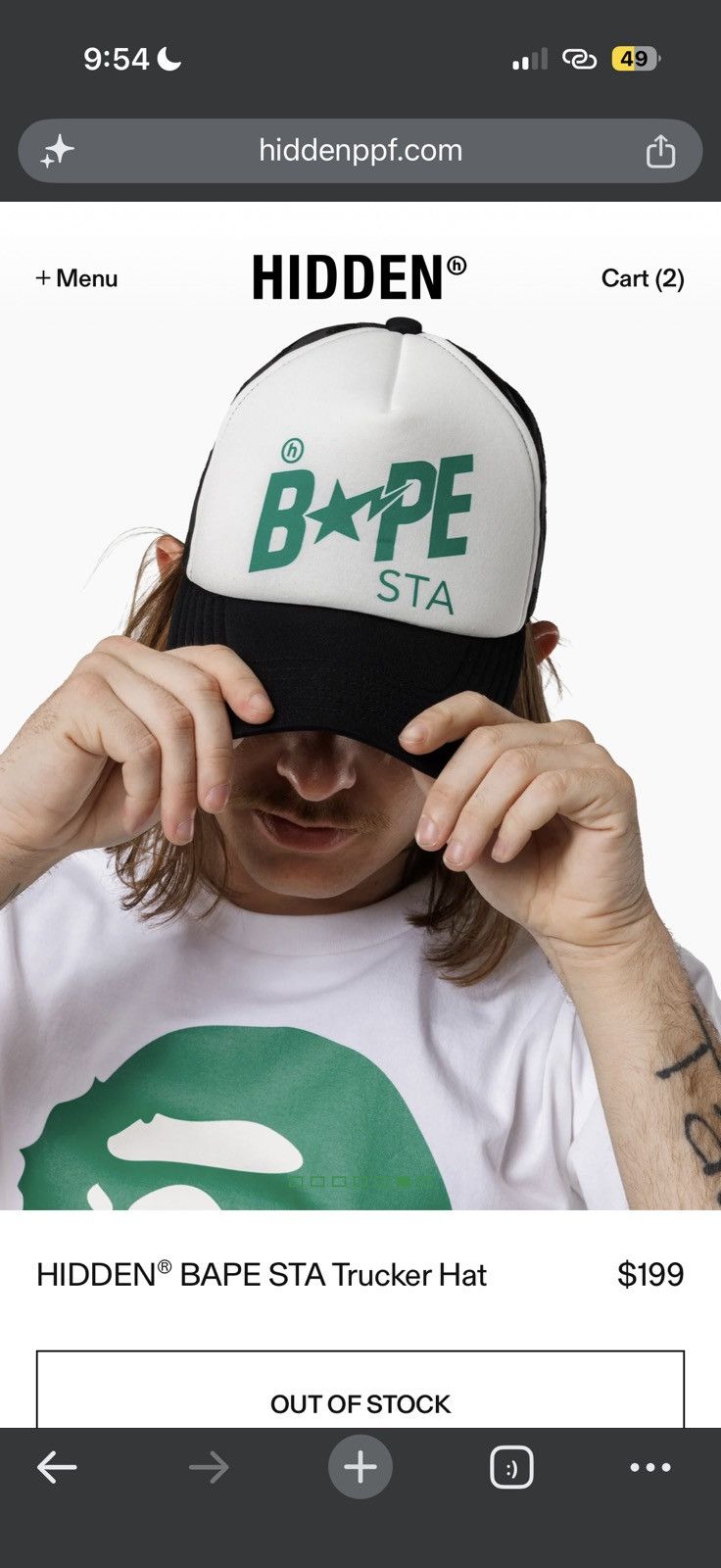 Bape X Hidden  Sta Mesh Cap - Black - Size OS - View 13