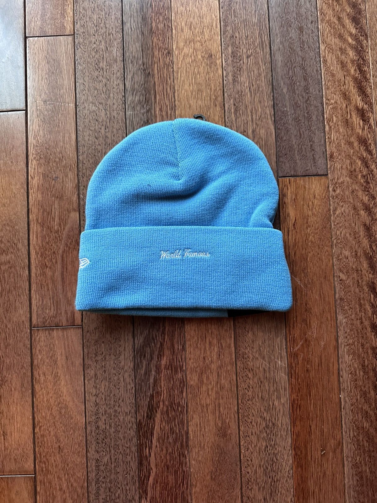 Supreme Box Logo Beanie Cyan Blue 2025 - Blue - Size OS - Back View