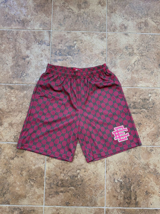 Eric Emanuel Baggy Shorts Large Red Ee Print - Red - Size 34 - Front View