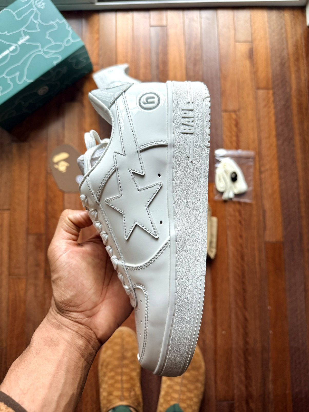 Bape Hidden  Sta 1 Friends Family Patent Leather Size 1 - White - Size 10 - View 12