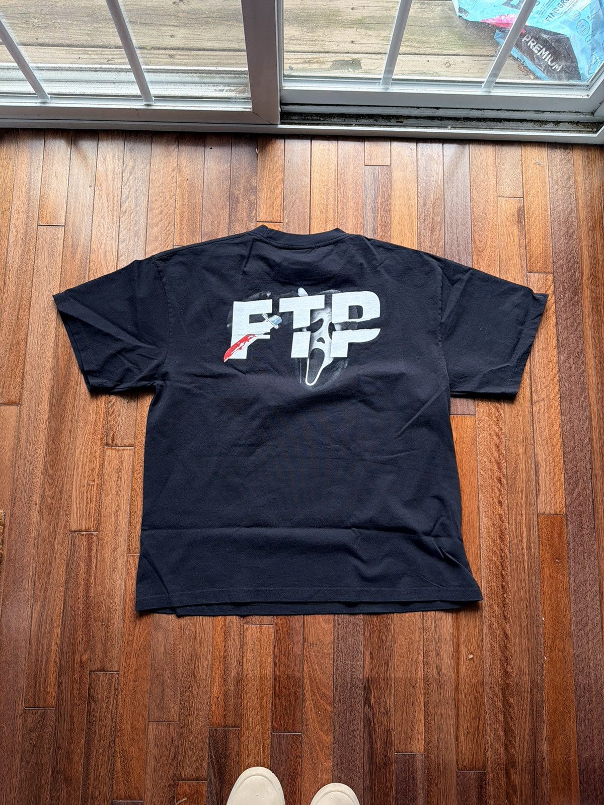 Fuck The Population Ftp  Ghostface Logo Tee Black - Black - Size XL - Detail Shot