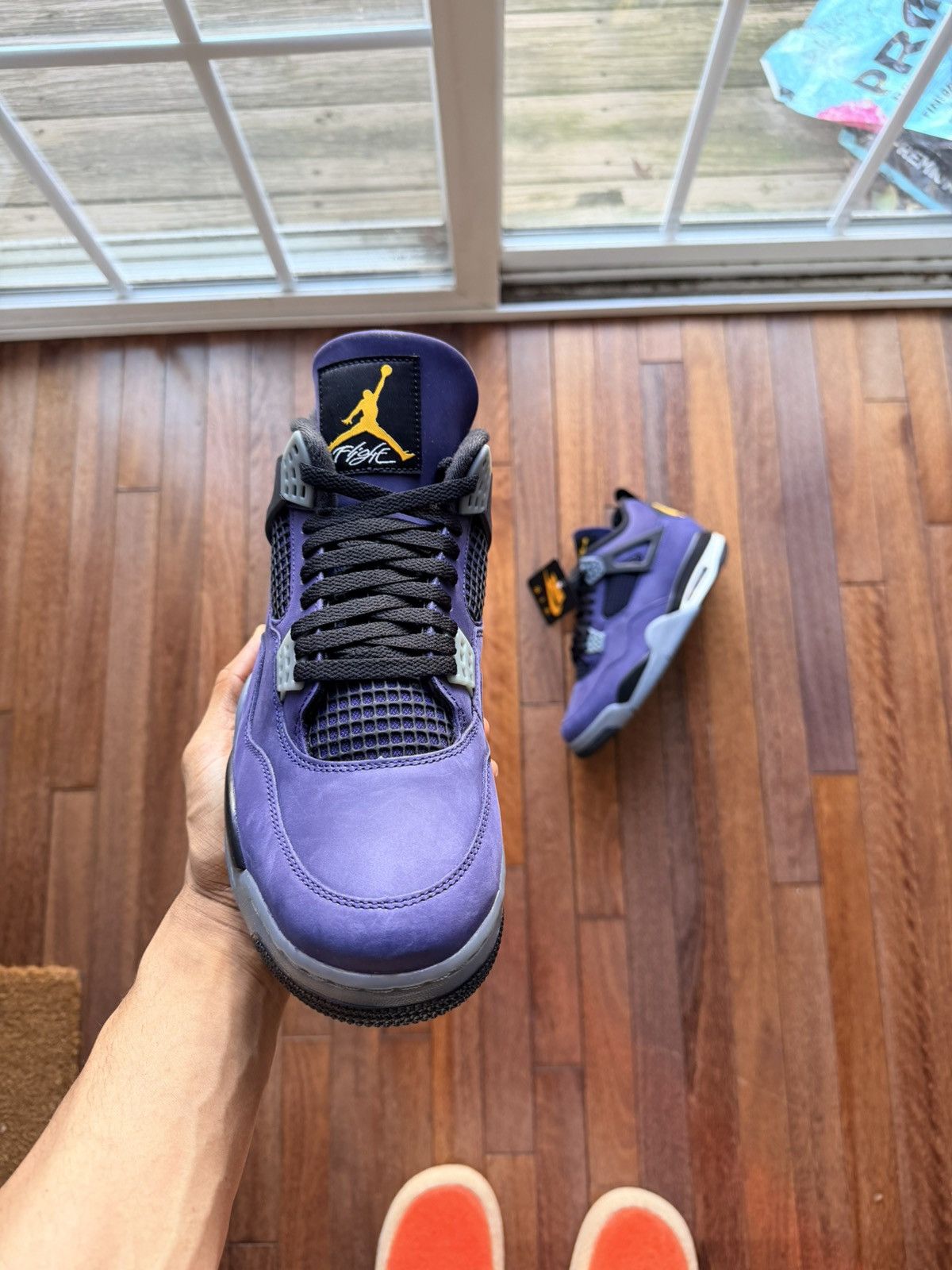 Nike Jordan 4 Lakeshow Lakers Imperial Purple Size 12 - Purple - Size 12 - Detail Shot
